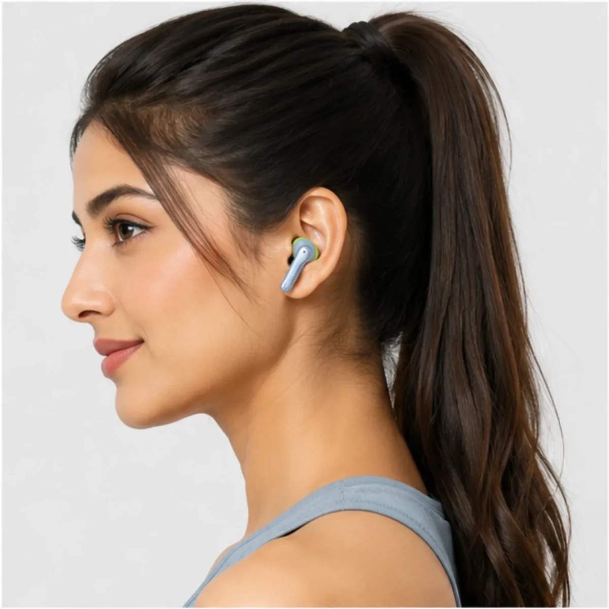 Wireless Bluetooth TWS Earbuds with Charging Case – Blue & Lime Green