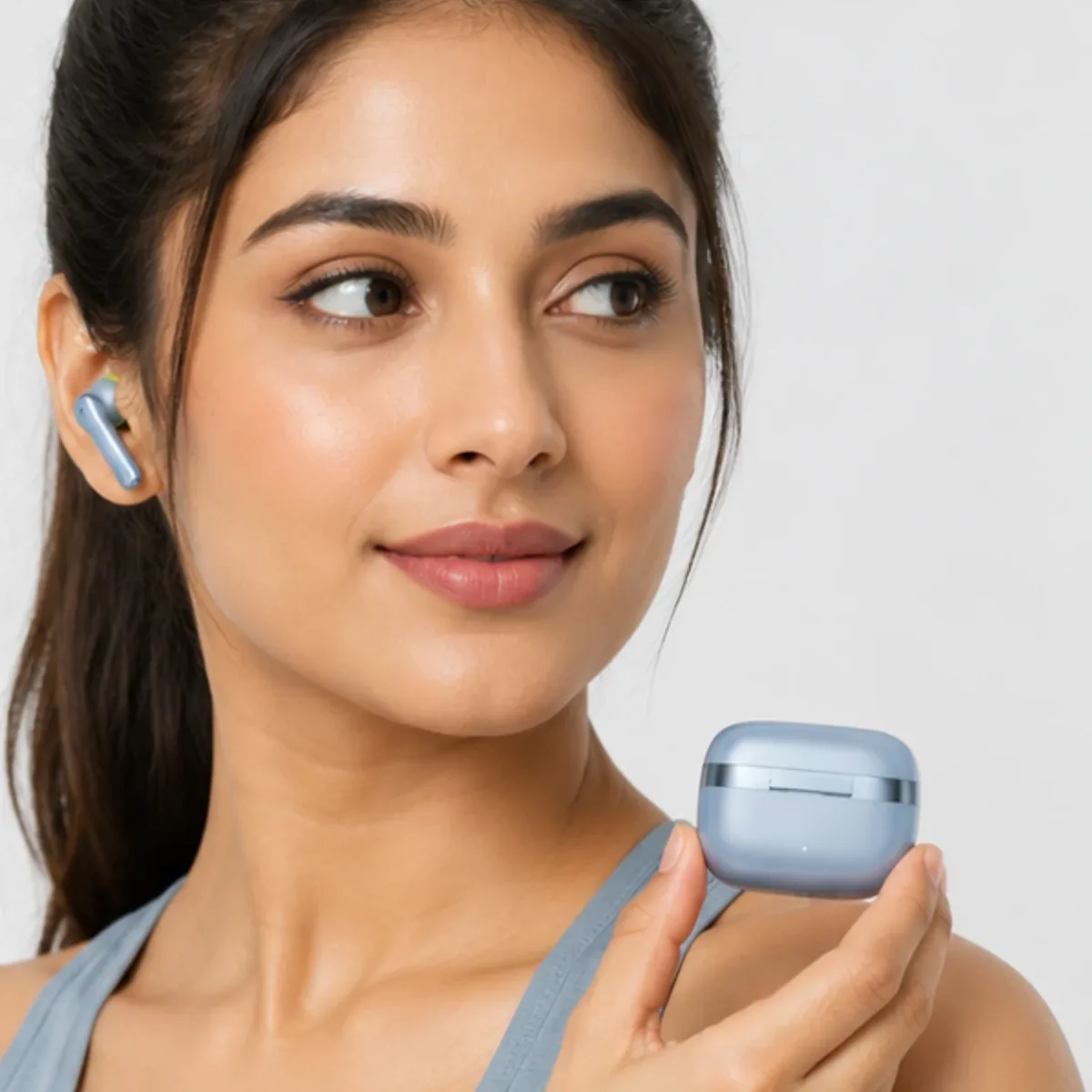 Wireless Bluetooth TWS Earbuds with Charging Case – Blue & Lime Green