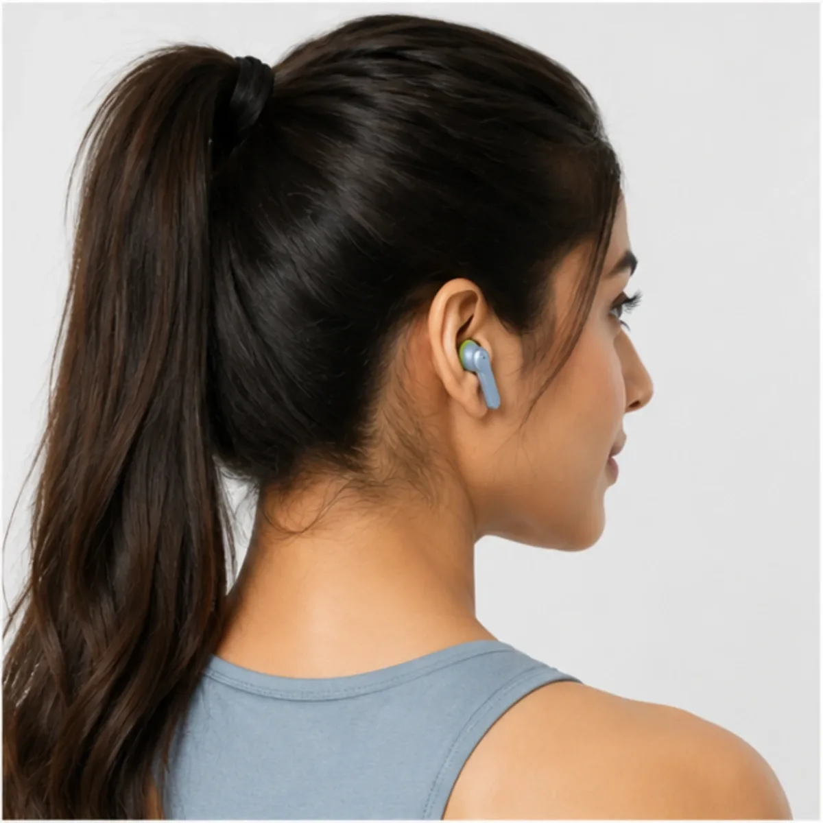 Wireless Bluetooth TWS Earbuds with Charging Case – Blue & Lime Green