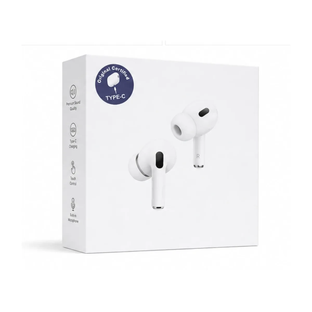 Wireless TWS Earbuds with Charging Case & USB Charging Cable – White